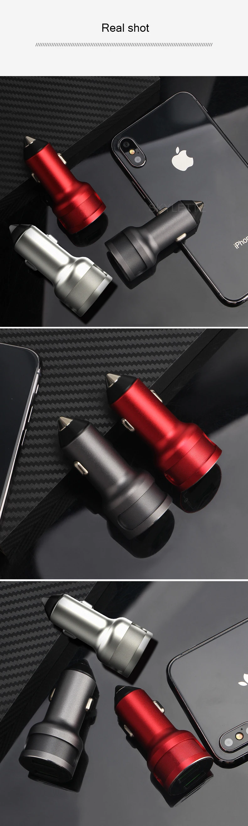 Зарядное устройство 5V3A с двумя портами USB QC3.0 для автомобильного мобильного телефона, быстрое зарядное устройство 3,0, адаптер 36 Вт, быстрая зарядка с цифровым дисплеем напряжения
