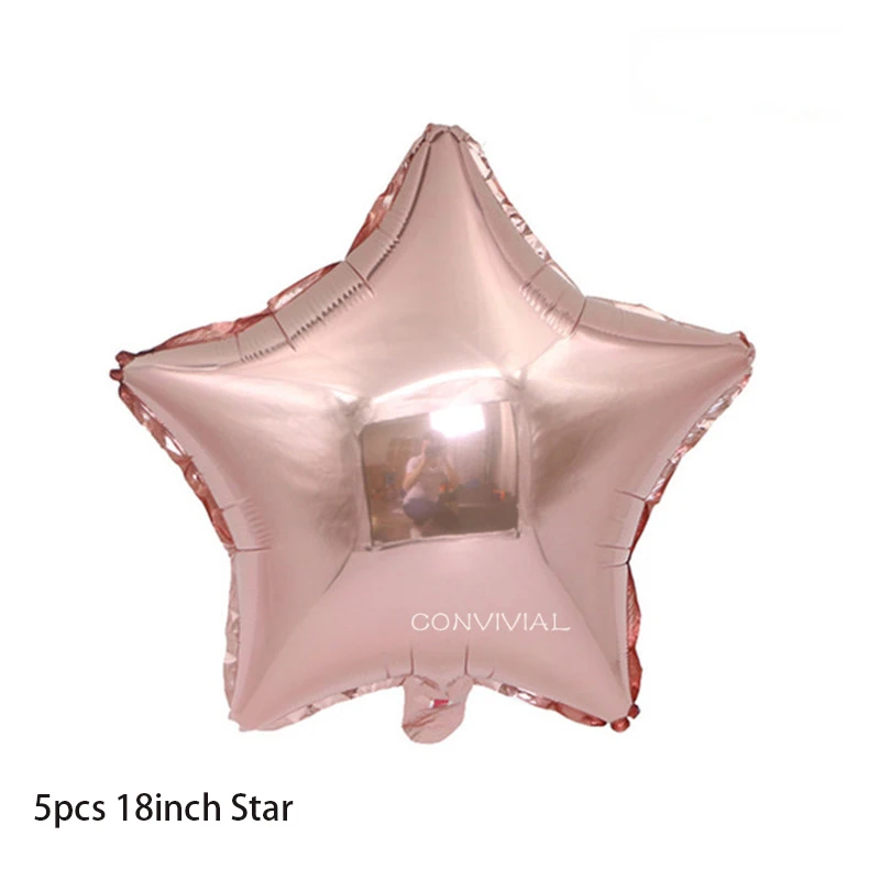 Rose gold star Розовое золото воздушный шар "Конфетти" комплект Фольга Star воздушные шары с дизайном «сердце» Свадебная вечеринка Декор шары из латекса для Одежда для свадьбы, дня рождения украшения - Цвет: Rose gold star