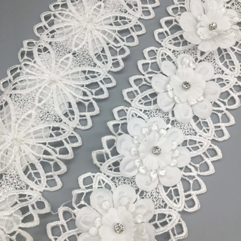 20X белая Бриллиантовая органза Цветочная сетка фотолента ткань вышитая сделай
