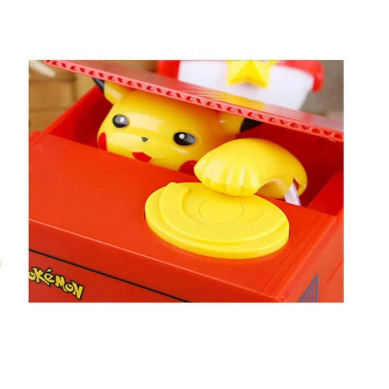 Cute creative children money box piggy bank music cartoon Pikachu change pot to eat 004 | Дом и сад