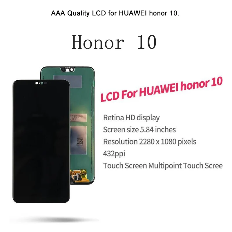 Оригинальный Для huawei Honor 10 ЖК-дисплей COL-L29 COL-AL10 отпечатков пальцев сенсорный