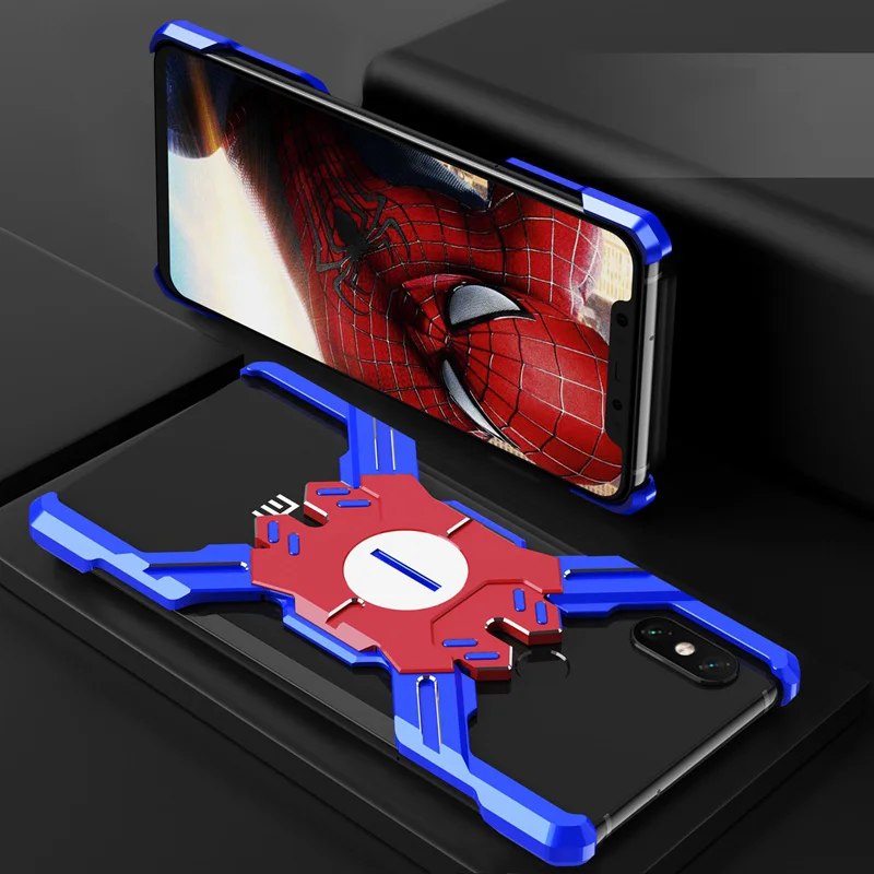 Blue Red Для Xiaomi Mi 8 Pro чехол Роскошный Жесткий металлический алюминиевый сплав защитный чехол бампер чехол для телефона для Xiaomi Mi 8 Explorer чехол - Цвет: Blue Red