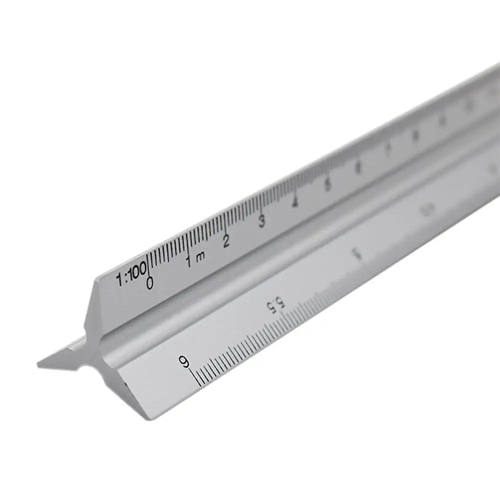 

Triangular Scale Ruler 30cm Aluminium Alloy For Graphics Design Triangular Measuring Ruler 1:20/1:25/1:50/1:75/1:100/1:125