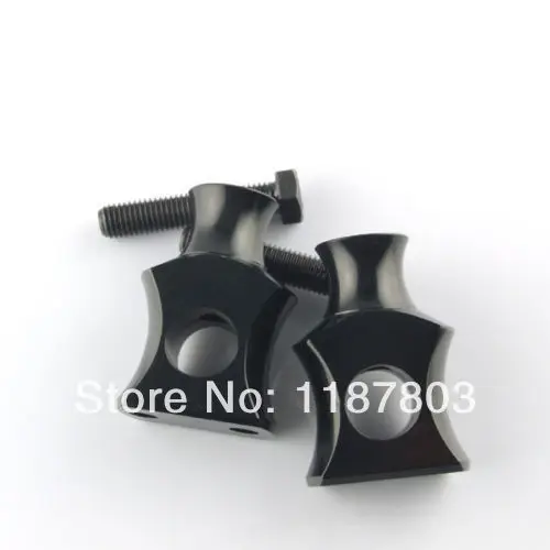 

2x Universal Motorcycle 7/8" 22mm Shorty Handlebar Bar Risers Clamp Black For Harley Custom Bobber Chopper Cruisers