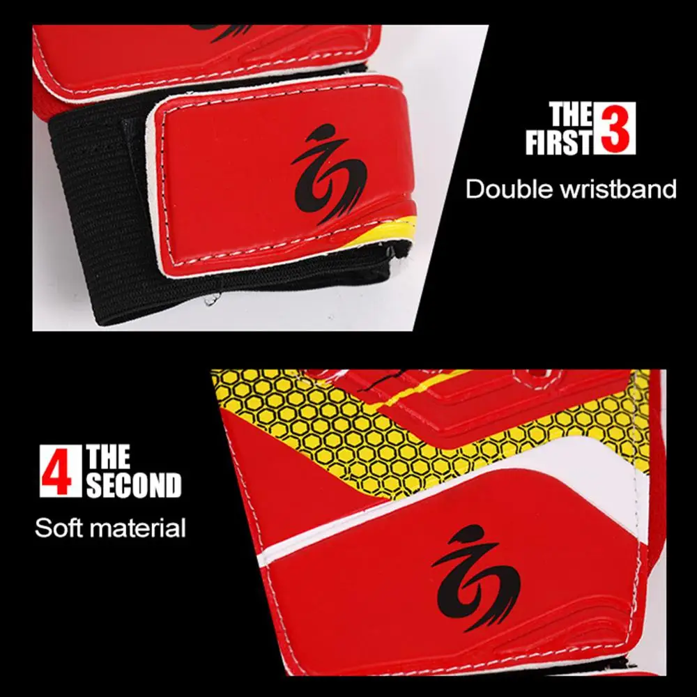 

Youth Kids Football Soccer Gloves Goalie Training Gloves Anti-Slip Breathable with Leg Guard Protector Outdoor Sports