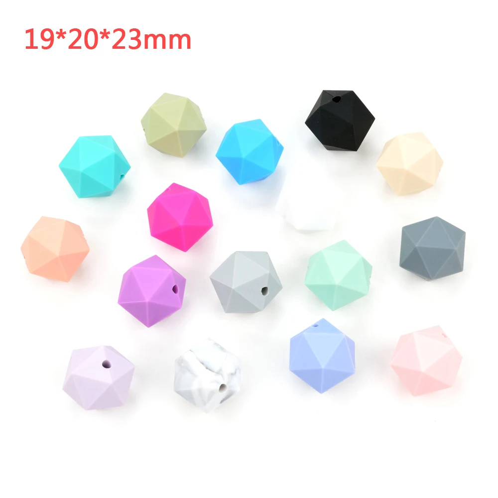 Силиконовые бусины для прорезывателя сделай сам 50 шт./Лот Icosahedron лучше чем