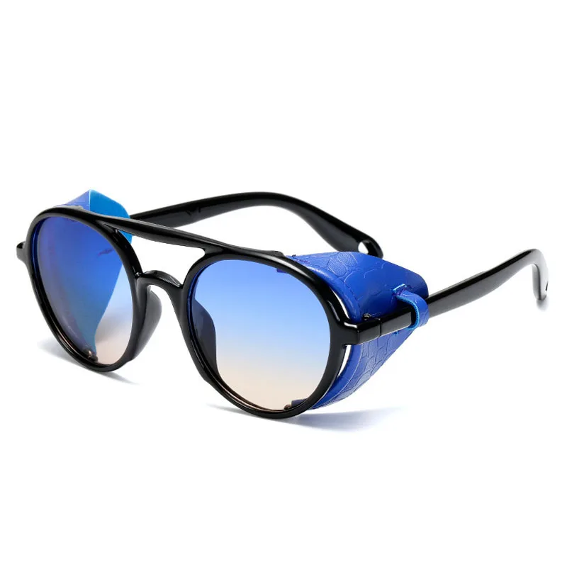 Женские и мужские солнцезащитные очки в стиле стимпанк круглые винтажном ретро с