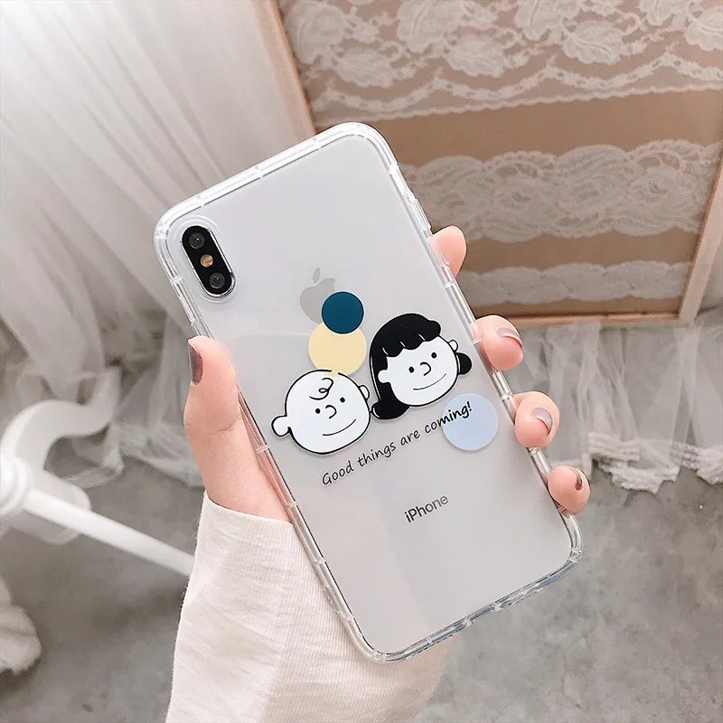 Телефонные чехлы для iPhone 6S 6 7 8 Plus мультфильм Чарли Люси прозрачный, мягкий чехол для iPhone X XR Xs Max задняя крышка fundas capa - Цвет: 3