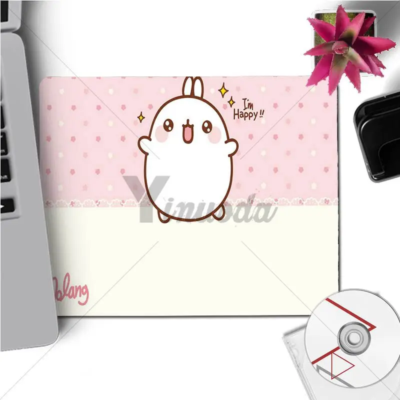 Yinuoda, Новое поступление, Molang спальный кофейный коврик для ноутбука, игровой коврик для мыши, размер для 180x220x2 мм и 250x290x2 мм, маленький коврик для мыши - Цвет: No Lock Edge18x22cm