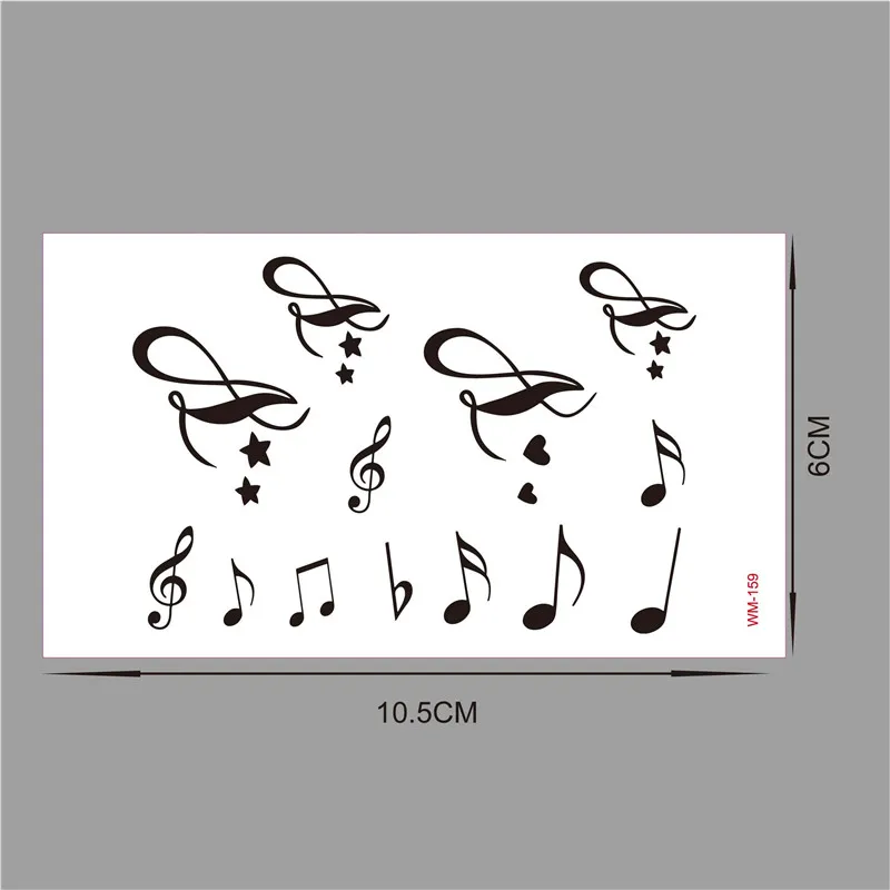 4 шт. оригинальная гитара I love music note поддельная Татуировка непромокаемая