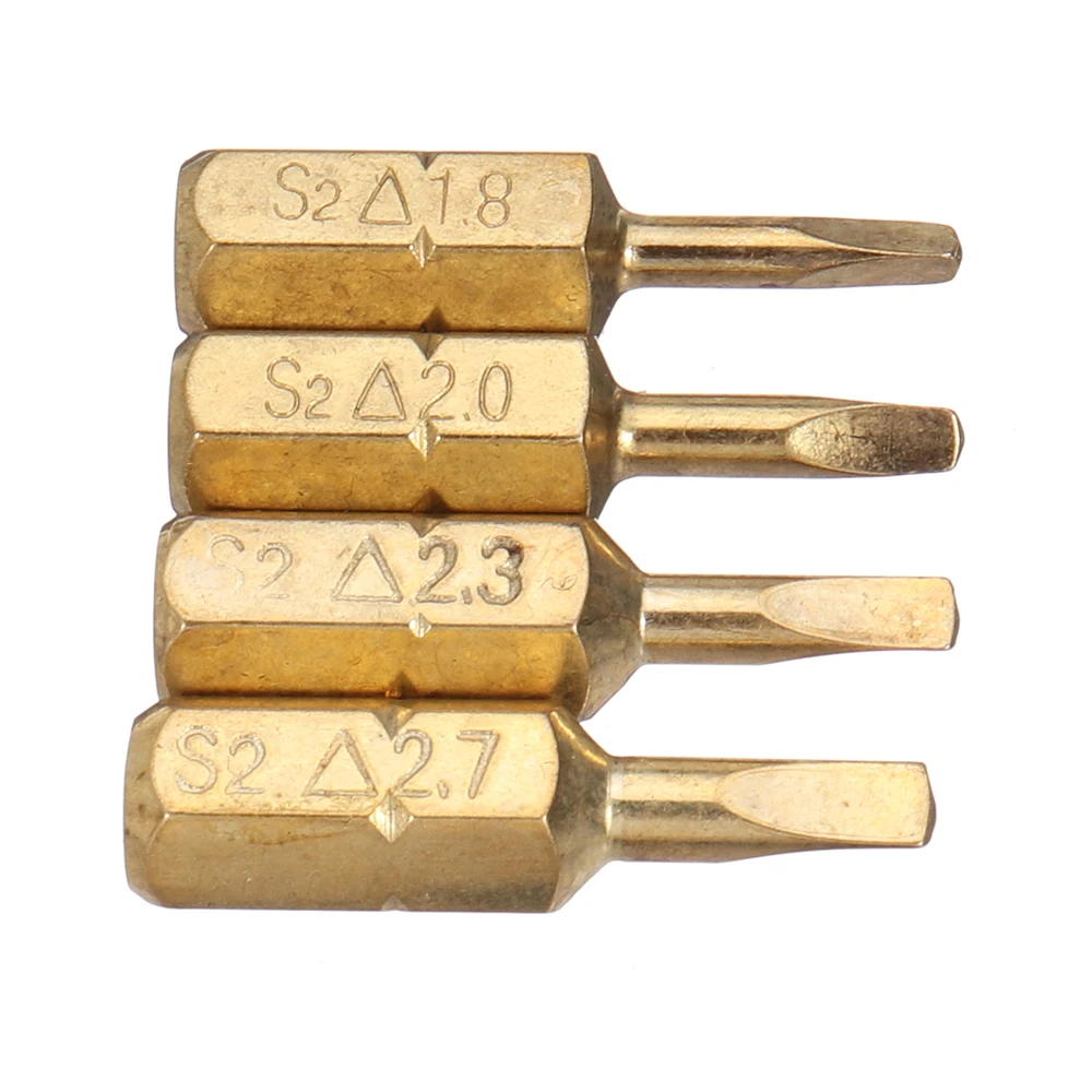 Broppe 4 шт. 25 мм длина треугольные магнитные биты S2 отвертка из сплава Bits 1/4 дюйма