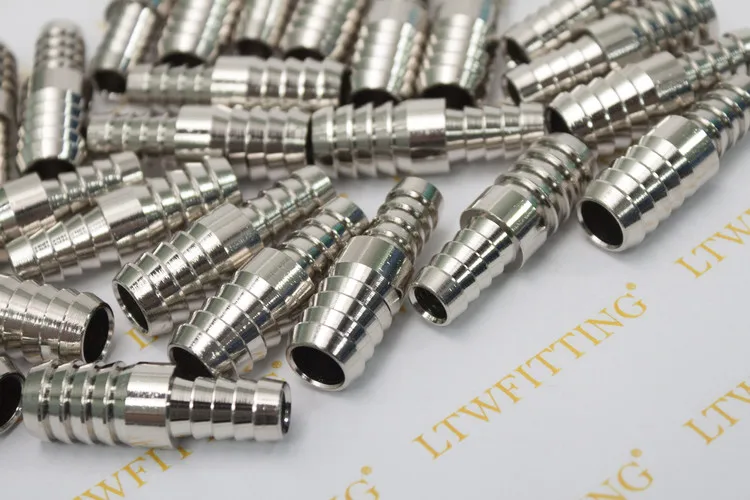 LTWFITTING латунный шлангный редукционный никелевый Сплайсер 3/8 &quotID Hose x1/2&quot ID Fitting Air