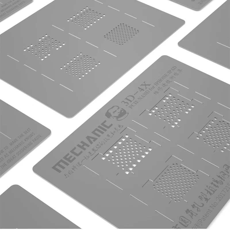 Механик 3D BGA реболлинг трафарет для iPad iPhone XR/XS/X/8/7/6 S/6/5 жестких дисков NAND PCIE посадка олова шаблон пайки чистая
