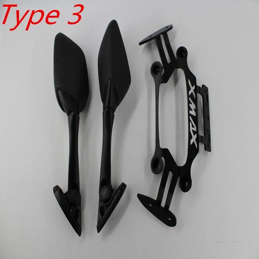 XMAX300 Motorcycle Phone Stand Holder Mobile Phone GPS Bracket Rear View Mirrors Set For Yamaha XMAX 250 XMAX300 400 125 - Цвет: Черный