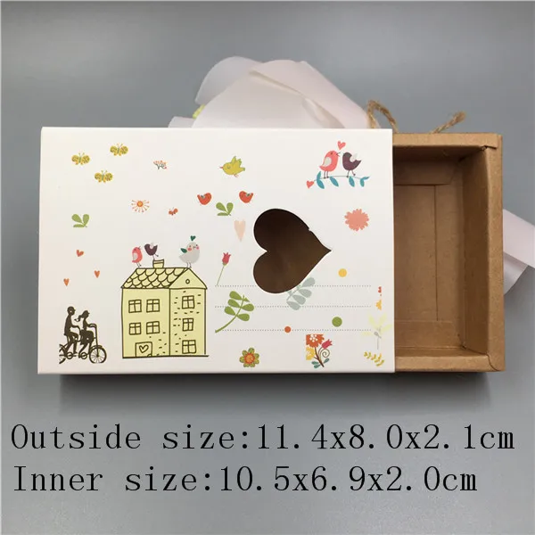 11.4x8.0x2.1cm 1 шт ящик стиль винтажный крафт-картон Свадебная коробка подарочная упаковка коробка для конфет/шоколада/печенья/ремесла/торта - Цвет: 11.4x8.0x2.1cm