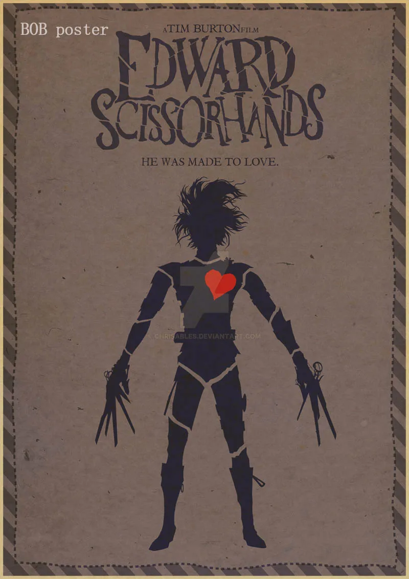Эдварда Scissorhands плакат классический постер фильмов в стиле винтаж ретро крафт настенная бумажная наклейка