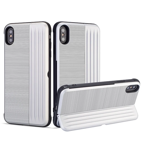 silver Для iphone Xs Макс стоять чехол силиконовый чехол Kickstand чехол для iphone XR Xs 6 7 8 плюс полное покрытие - Цвет: silver