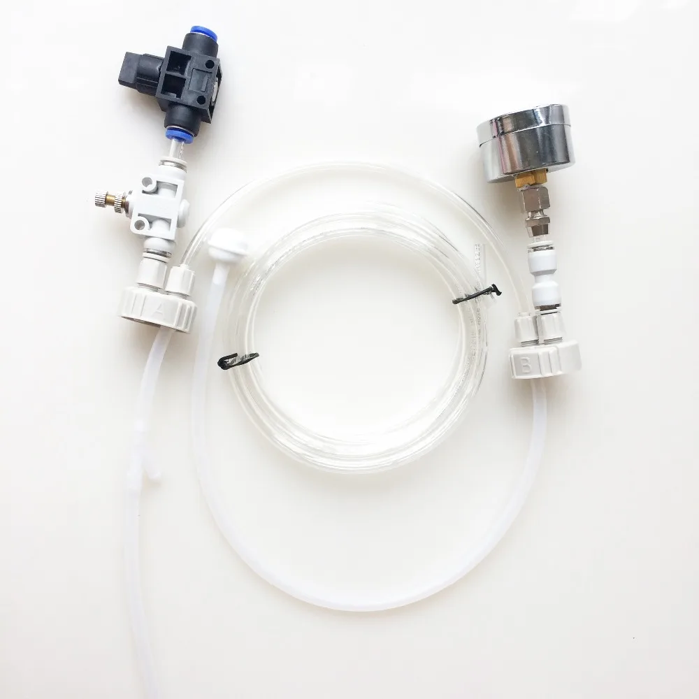 A set Аквариум DIY CO2 система генератора комплект с регулировкой давления воздушного потока воды растений Аквариум Co2 клапан диффузор - Цвет: A set