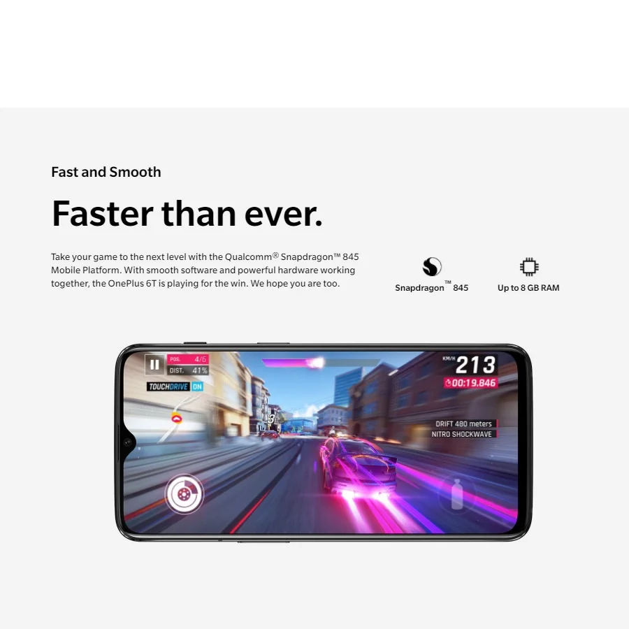 Оригинальный Oneplus 6 комплектов/партия футболка 128GB в Дисплей отпечатков пальцев