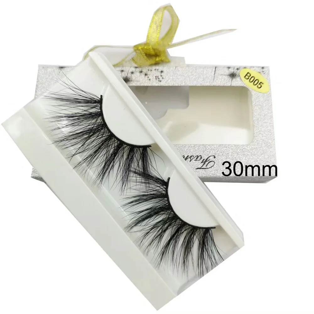 longer than 25mm Eyelashes 100% Mink False Crisscross Natural Fake lashes Length 30mm Makeup 3D Lashes | Красота и здоровье