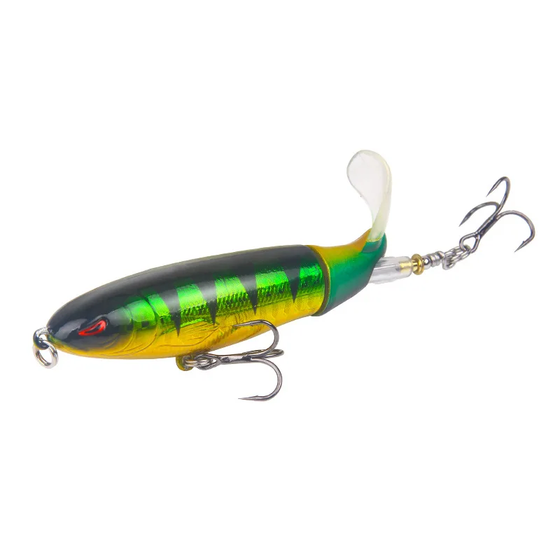 

Fishing Whopper Plopper 10cm 13G Artificial Water Floating Popper Fishing Lure Rotating Tail Wobblers Fishing Tackle 3D Eyes
