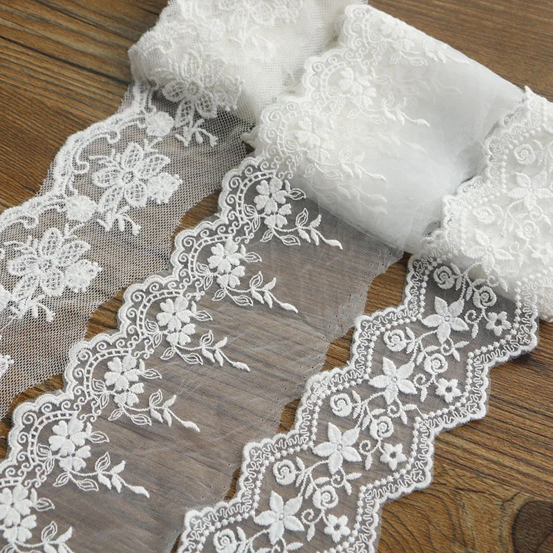 3-Yard 9.5cm White Lace Ribbon - Handmade Lace Trim for Patchwork, DIY Garment Sewing Accessories image 5