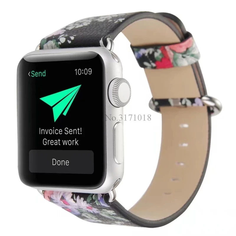 Китайский цветочный кожаный ремешок для часов Apple Watch 42 мм 38 браслет Ремешки