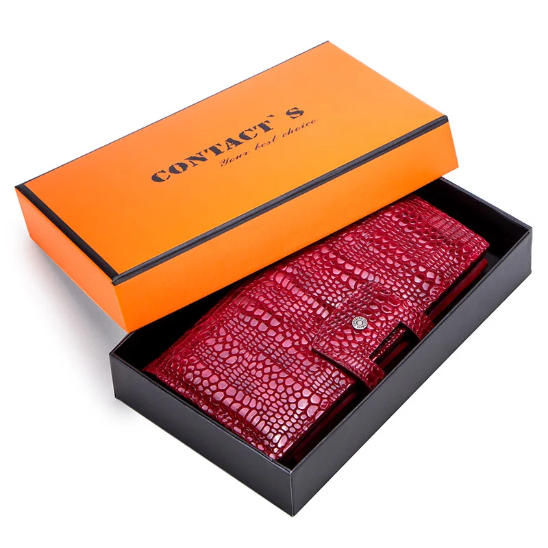 Long Box Женские кошельки из натуральной кожи, женский длинный клатч, Portomonee, для девочек, на молнии, кошелек для монет, брендовый женский кошелек, держатель для карт, сумка для телефона - Цвет: Long Box