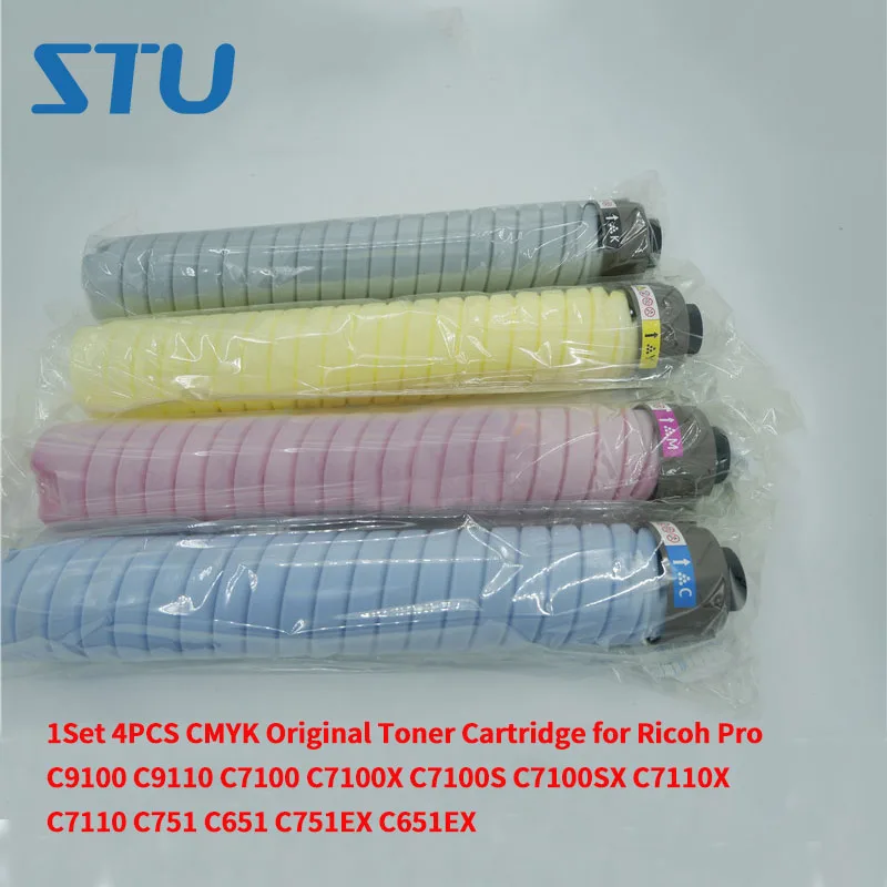 1 комплект из 4 предметов одежды: CMYK тонер-картридж для Ricoh Pro C9100 C9110 C7100 C7100X C7100S C7100SX C7110X C7110 C751 C651EX C751EX