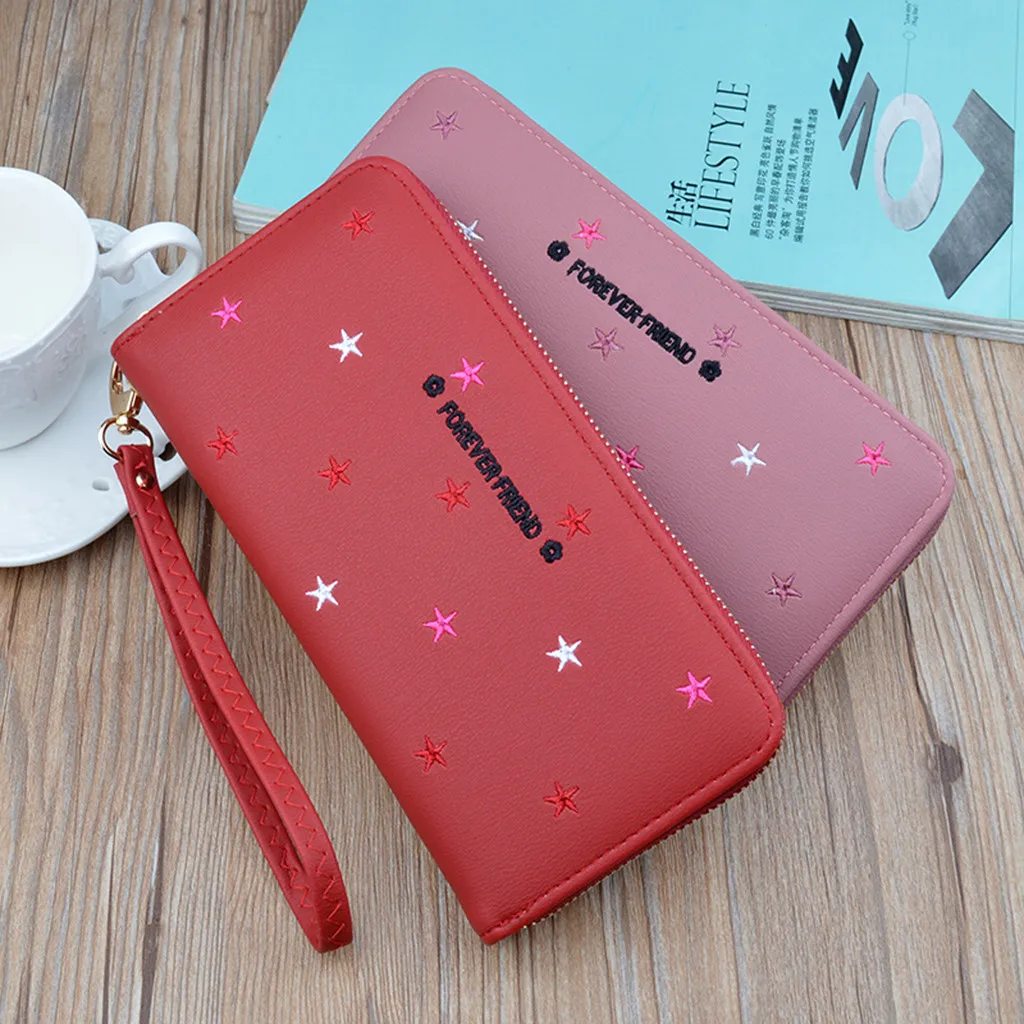 Сумки для женщин 2019 антимагнитный ручной женский длинный кошелек со звездами и