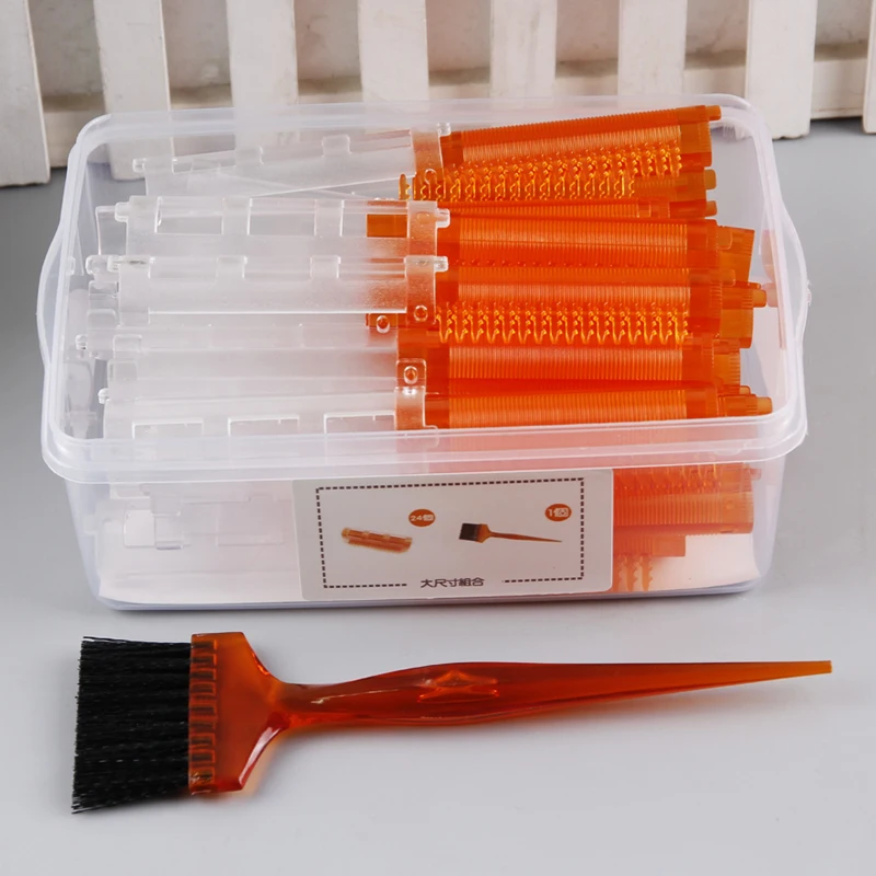 Orange (Big) 24 шт./компл. Складная зубная паста расческа для волос ролики для парикмахерских салонов Зуб Щипцы для завивки волос с украшением в виде кристаллов корни волос завивка зажимы с щеточка для укладки волос 1289 - Цвет: Orange (Big)
