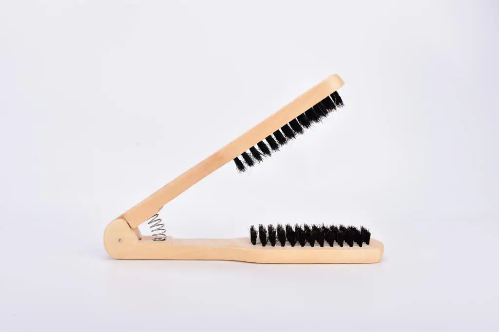 

1 Hair Straightening Brush V Type Wooden Hairdressing Comb Double Brushes Straight Hair Brush Hair Tool Hairbrushes