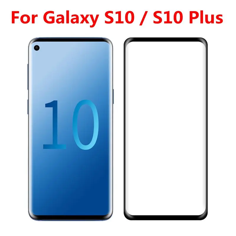 Защитное стекло для Samsung Galaxy S10 Plus закаленное с полным покрытием экрана 2 шт.