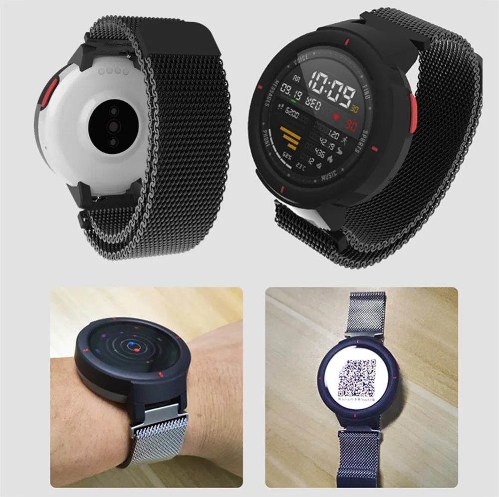 HANGRUI Магнитная Нержавеющая сталь Замена Металлический Ремешок Для Huami Amazfit Verge ремешок на запястье ремешки наручный браслет ремень