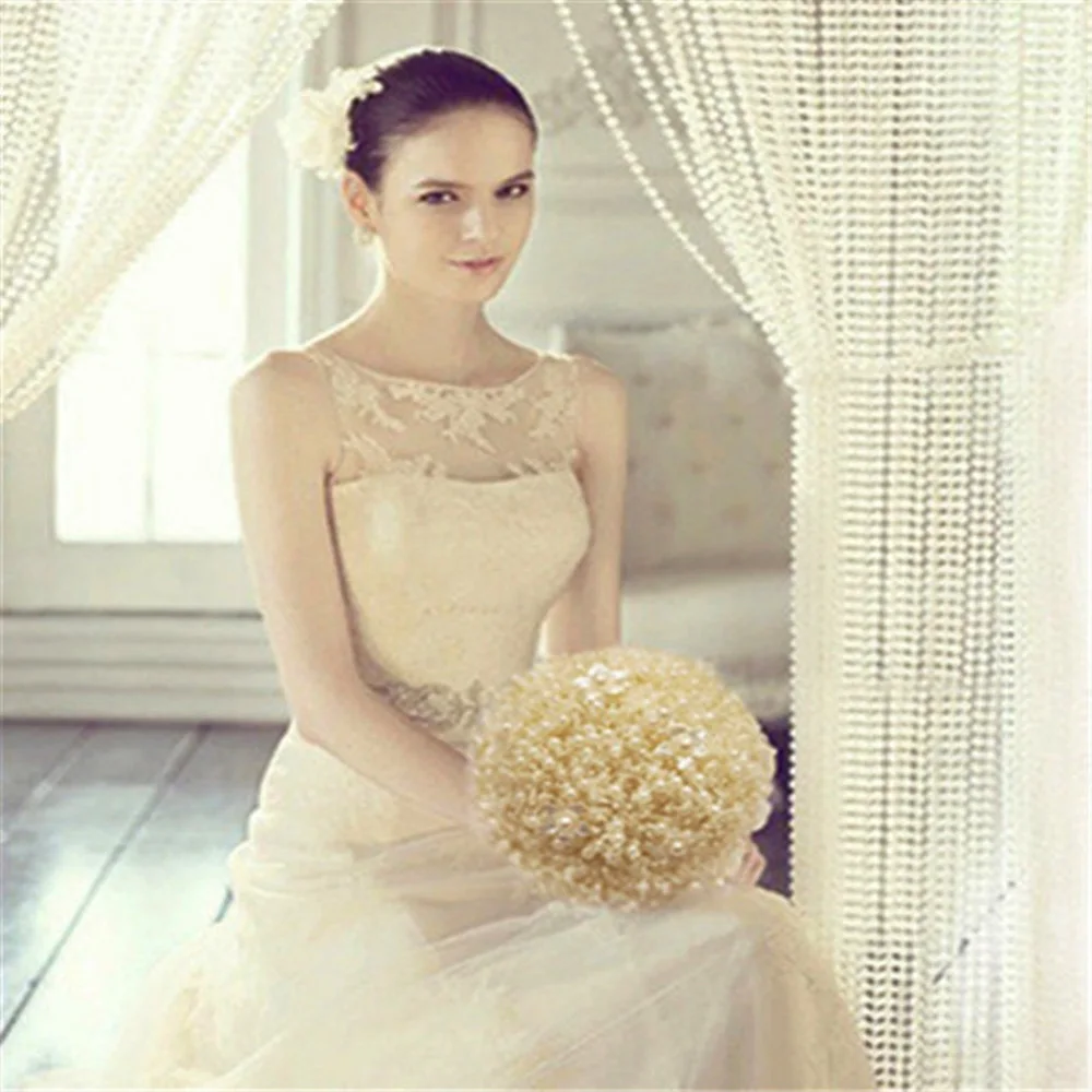 Милый DIY белый Высокое качество рыболовная леска цепочка с жемчужными бусинами