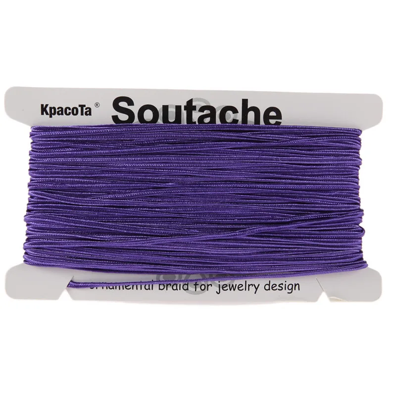 purple KPacTa несколько цветов 34 ярда(31 м) Китайский Soutach цвет этнические Змеиный живот шнур DIY ювелирные изделия плетеные аксессуары материал - Цвет: purple