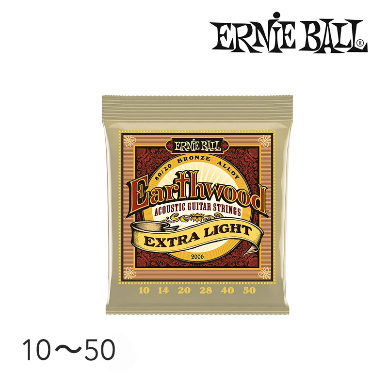 

Оригинальные струны Ernie Ball 2006 для акустической гитары Earthwood Extra светильник 80/20 дюймов, .010 - .050