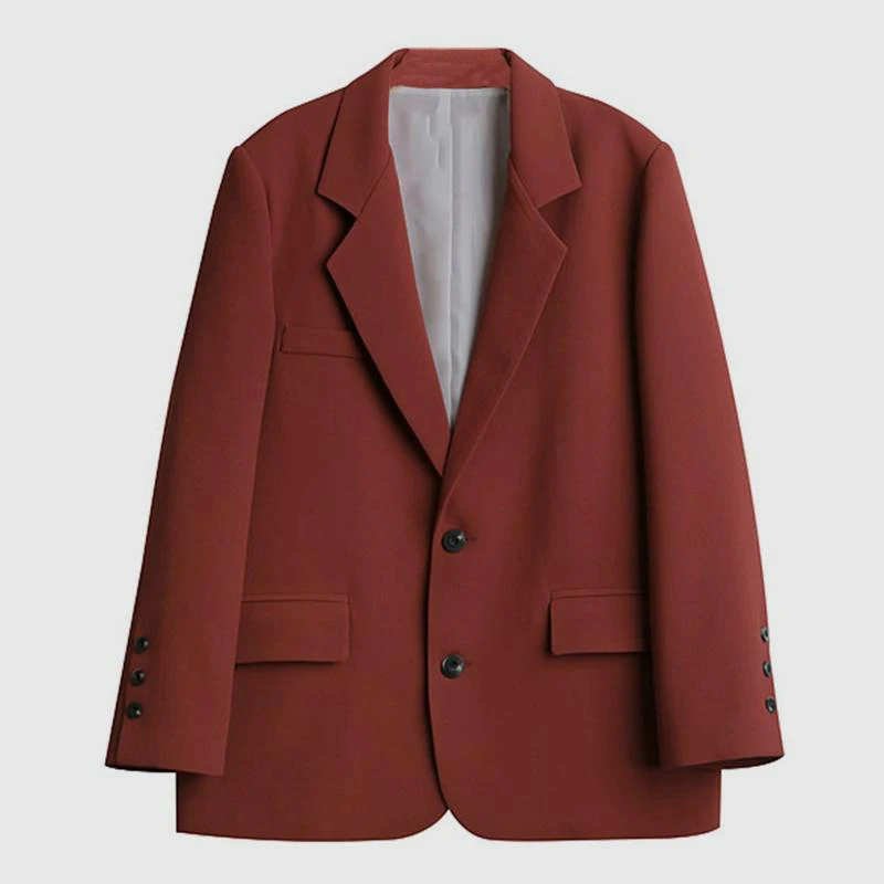 Женский блейзер на одной пуговице в винтажном стиле красная Повседневная