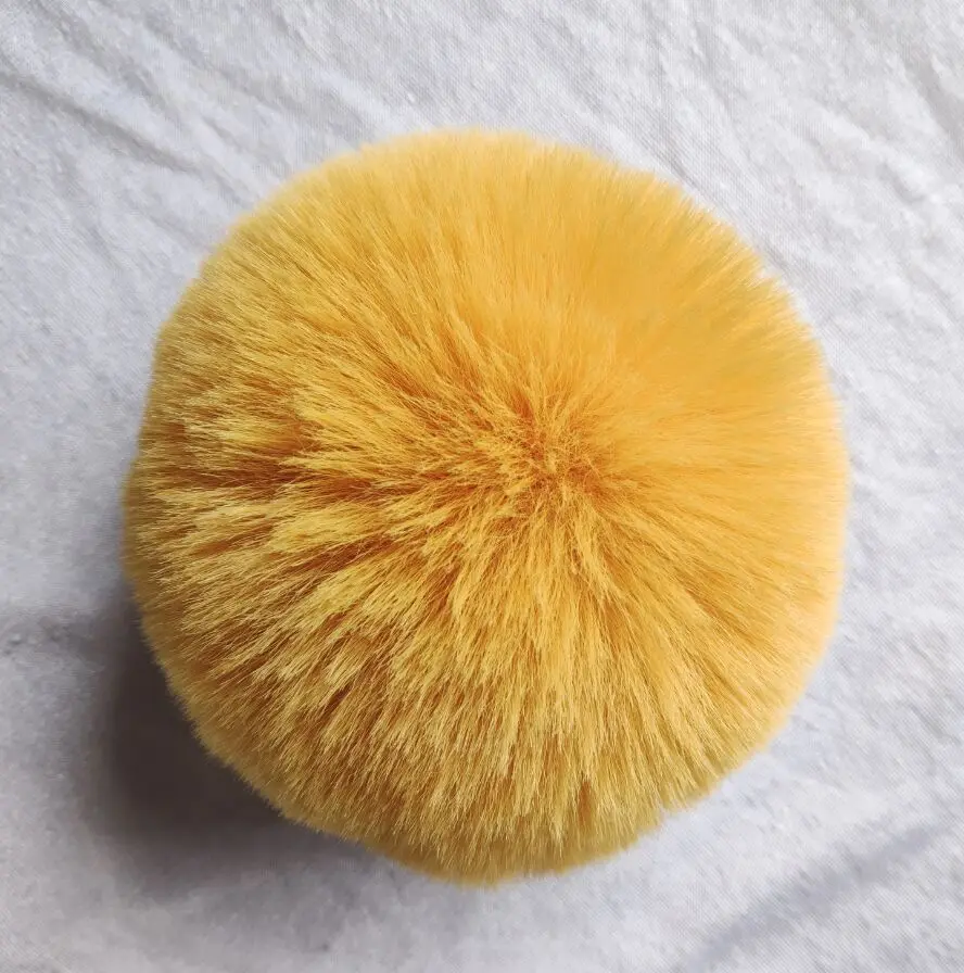 yellow Зимние разноцветные мягкие Помпоны из искусственного лисьего меха, помпоны из полиэстера для вязаных шапок и ключей, аксессуары для одежды - Цвет: yellow