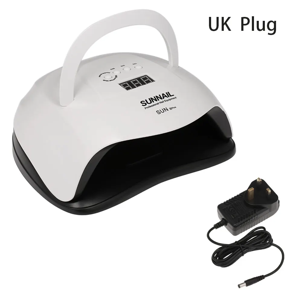 UK Plug Abody SUNX Pro 80 Вт ультрафиолетовая лампа для ногтей Светодиодный лампа для маникюра ногтей Сушилка для ногтей гели инфракрасный Сенсор 10/30/60s таймер ЖК-дисплей Дисплей - Цвет: UK Plug