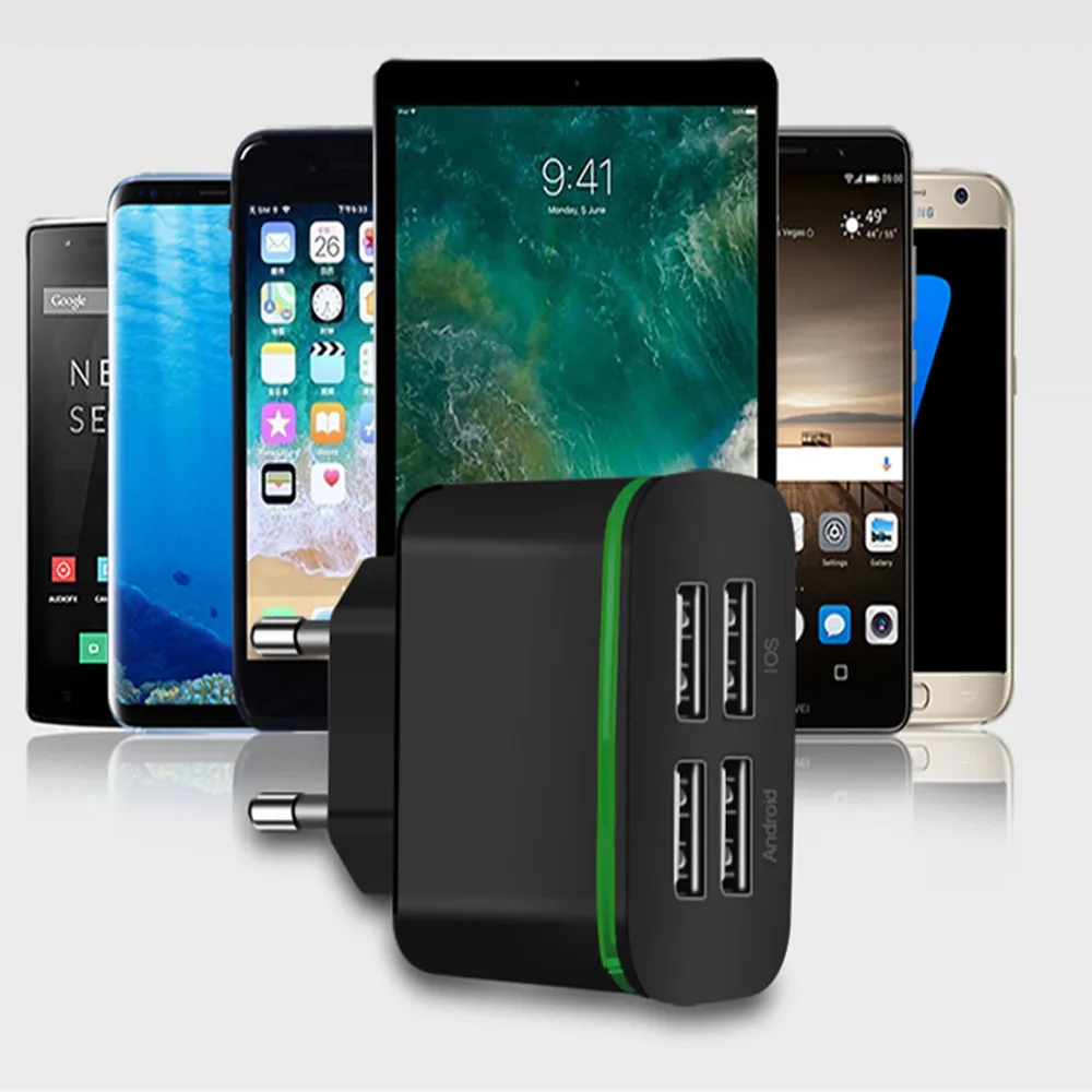 QC 3 0 4 порта USB зарядное устройство Smart Travel Быстрая Зарядка адаптер для iPhone samsung Xiaomi