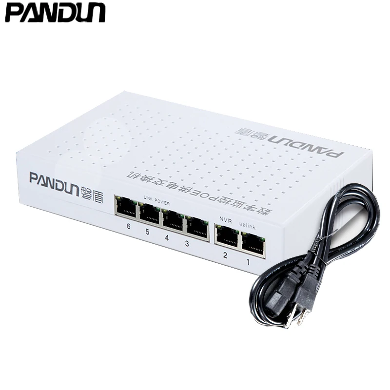 6 (4 + 2) порт стандартный 48 V PoE коммутатор Network 10/100 Мбит/с Smart Ethernet|Аксессуары для CCTV| |