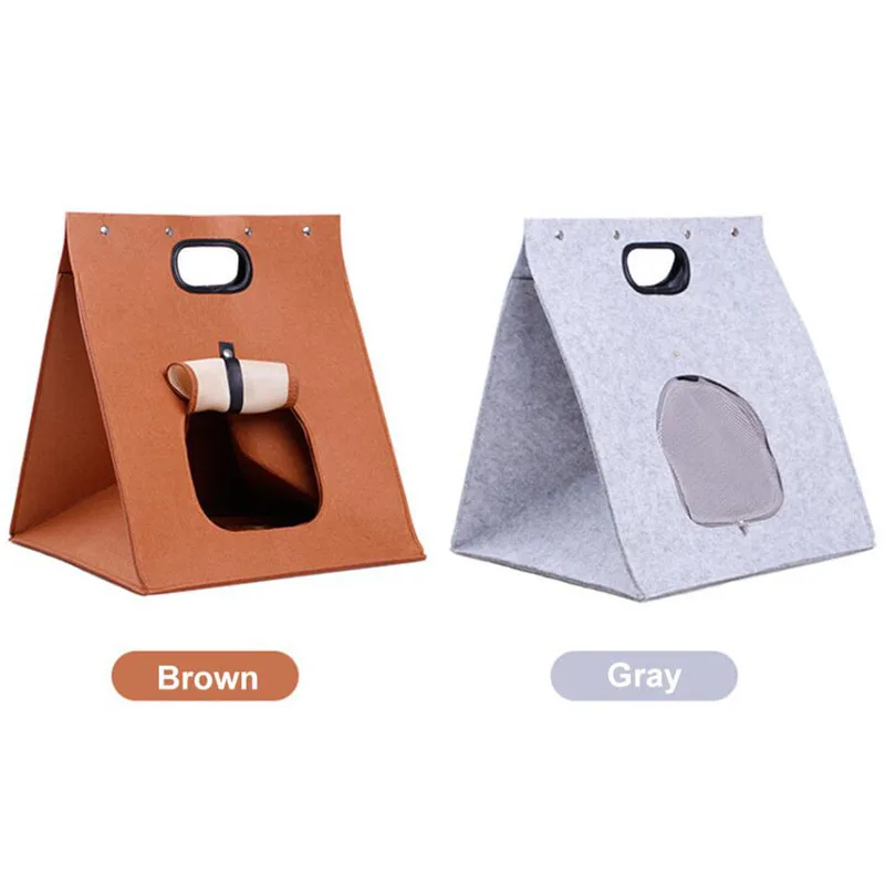 HIPET Войлок щенок кошка Гнездо Дом складной моющийся Открытый Портативный Pet Carrier клетка маленькие собаки котята спальная кровать пещера