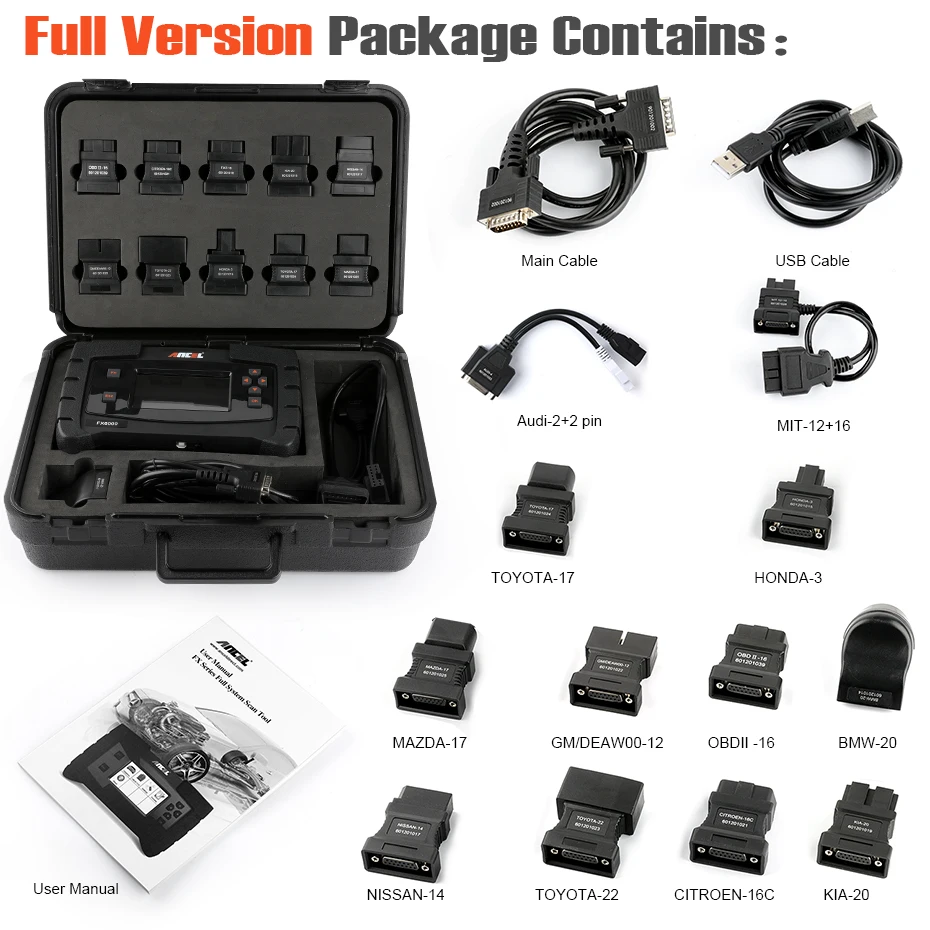 Ancel FX6000 OBD2 автоматический диагностический сканер вся система диагностики автомобиля ODB2 ABS подушка безопасности TPMS масло DPF кодирование Программирование OBD сканер
