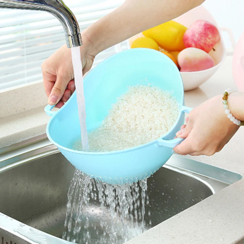 Творческий для сито промывки риса яркий кухонный пластиковый водосток корзина