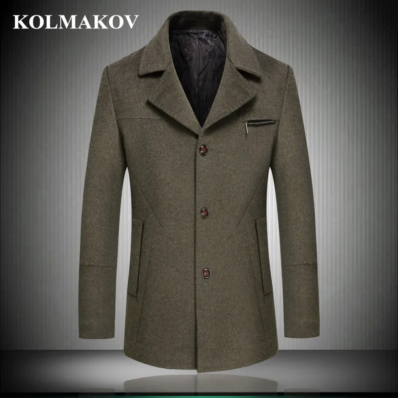 Новинка 2019 мужские шерстяные пальто KOLMAKOV дизайнерские повседневные зимние