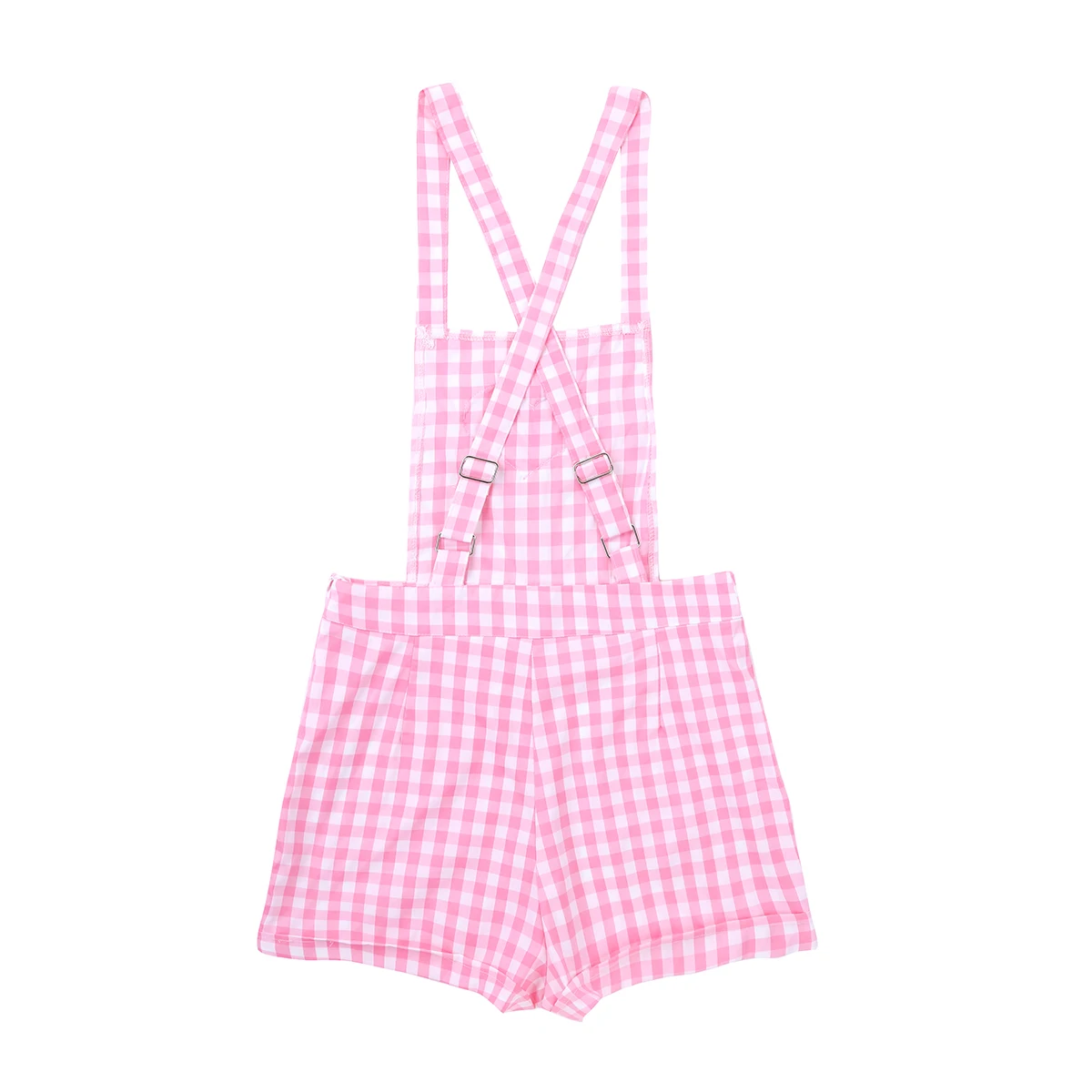 Женская милая Одежда для взрослых ABDL короткие комбинезоны в мелкую клетку с