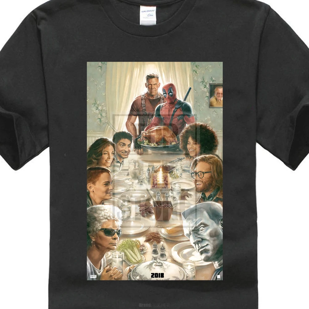 Дэдпул 2 день благодарения комиксов супергерой фильма футболка|movie t shirt|t shirtshirt |