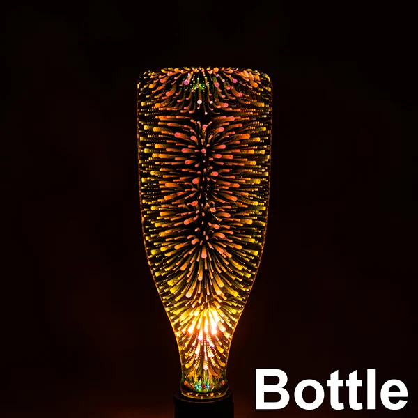 Bottle Светодиодный светильник лампы E27 3D украшения Эдисон лампы 110 В 220 праздничные светильник ST64 G95 A60 G80 G125 лампа накаливания ампулы лампы - Испускаемый цвет: Bottle