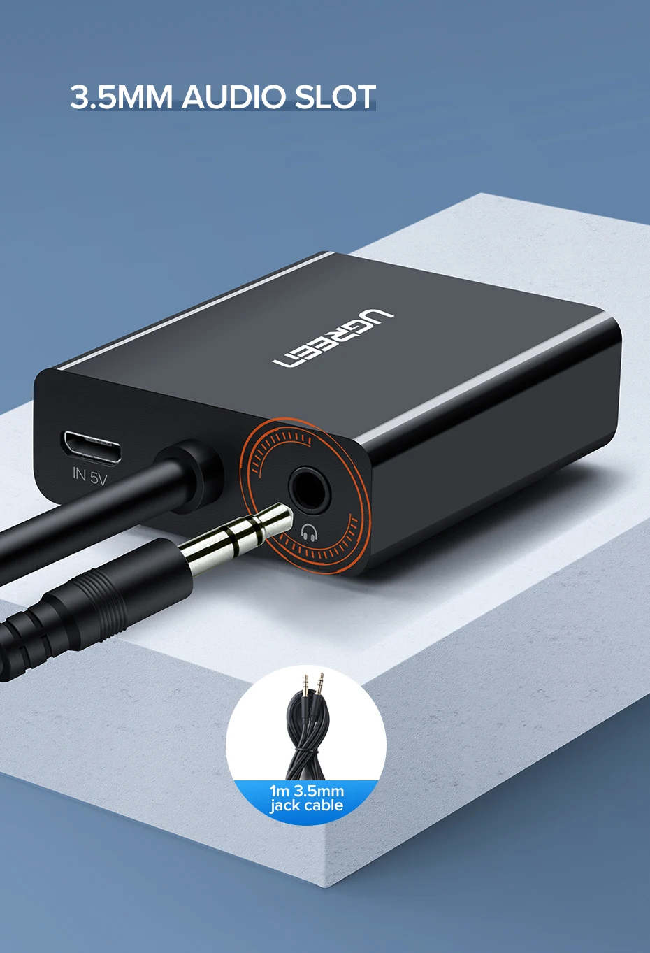 Ugreen VGA в HDMI адаптер 1080P VGA штекер в HDMI Женский конвертер для ноутбука HDTV монитор Видео Аудио Кабель HDMI в VGA